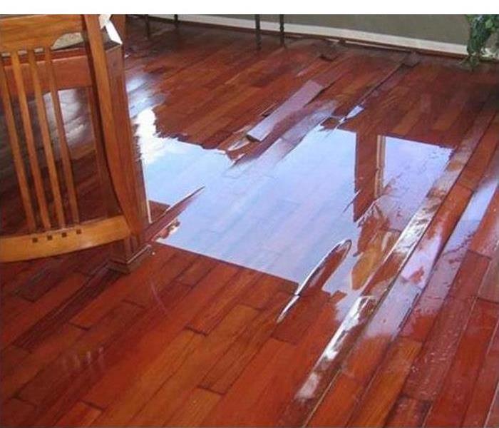 wet wooden floor